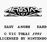 Aerostar title screen for GameBoy
